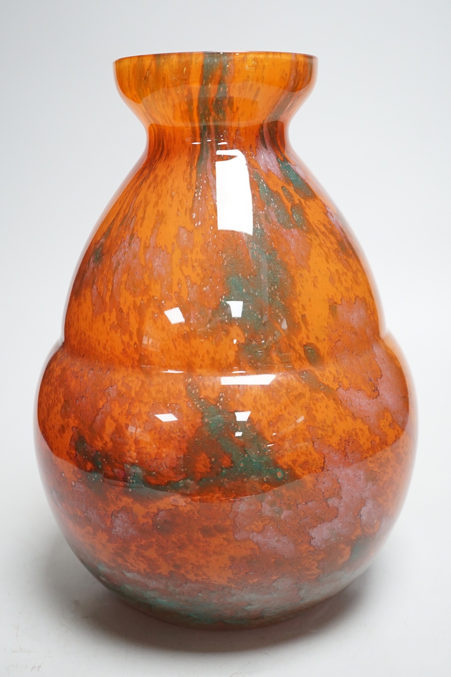 An Art Deco Art glass vase. 29cm tall
